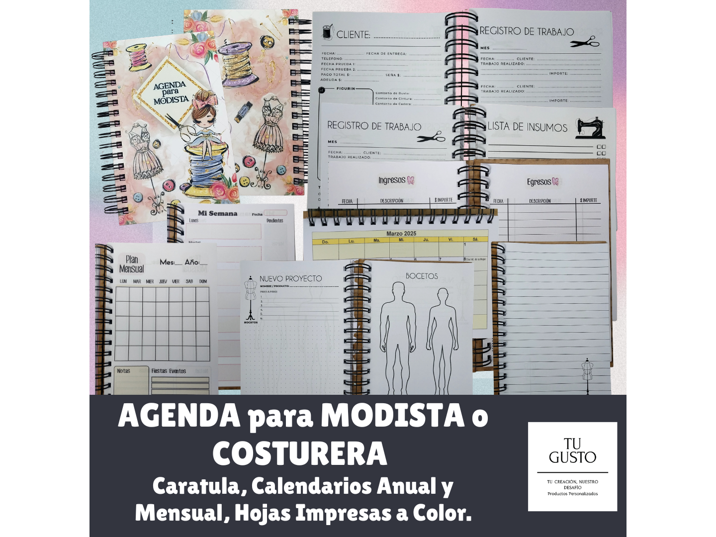 AGENDA para MODISTA o COSTURERA