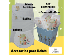 CANASTO CON SET DE BEBÉ de 3 PIEZAS