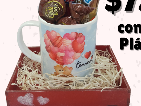 BANDEJA 11X14cm C/TAZA PLÁSTICA CON GOLOSINAS