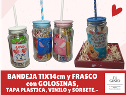 FRASCOS CON GOLOSINAS C/CANASTO O BANDEJA