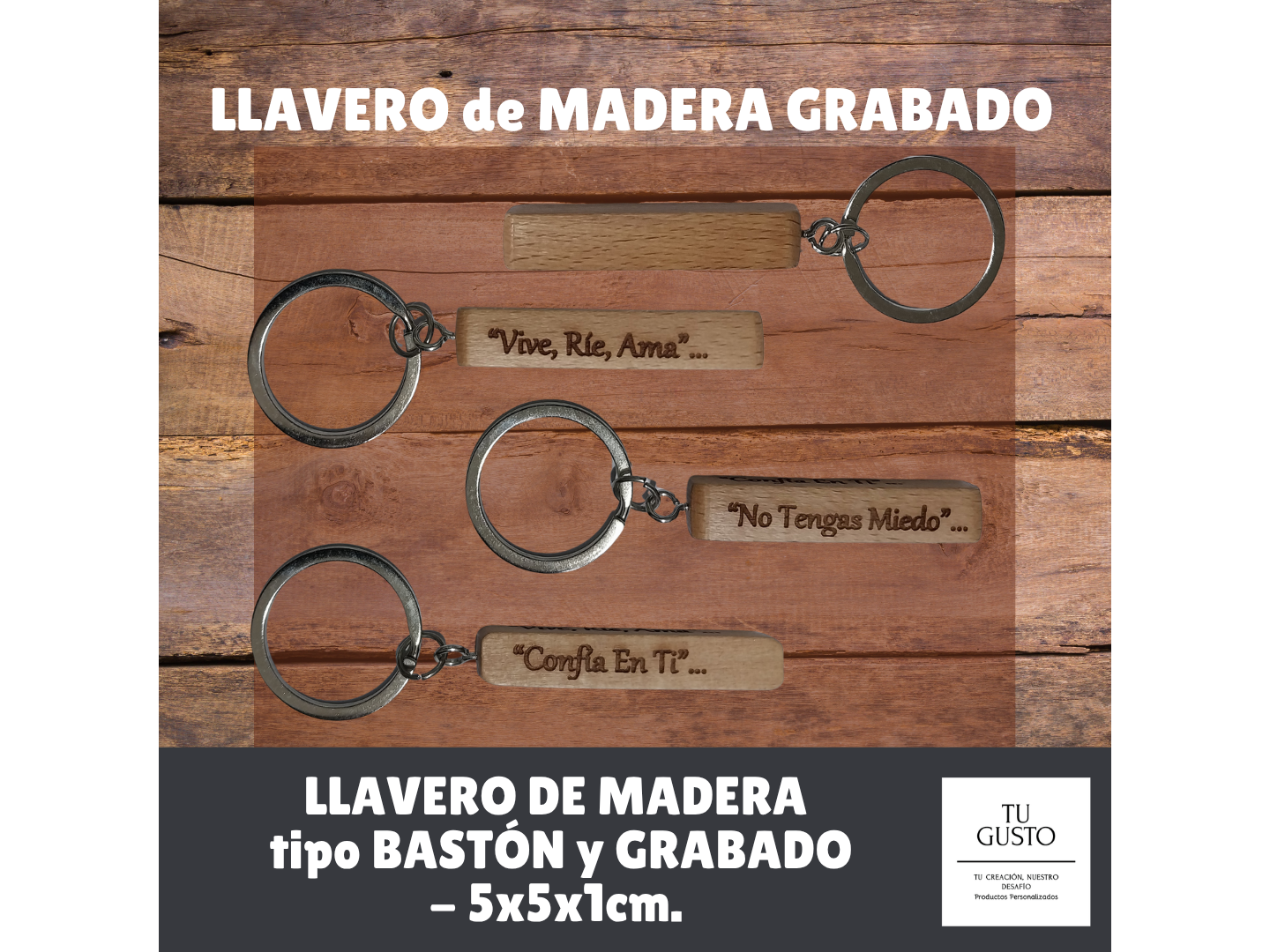 LLAVERO de MADERA GRABADO