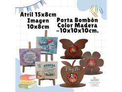 Porta Bombón - Color Madera -10x10x10cm.
