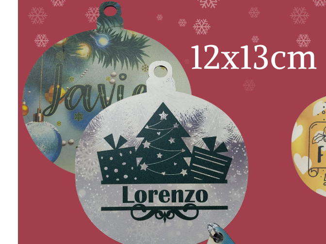 Esfera Navideña ESTAMPADA 12x13cm