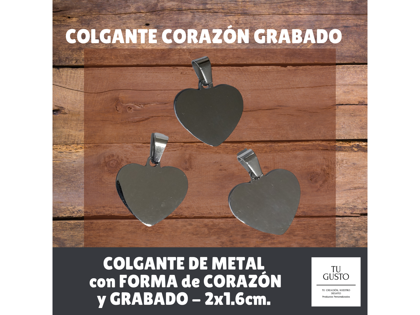 COLGANTE CORAZÓN GRABADO