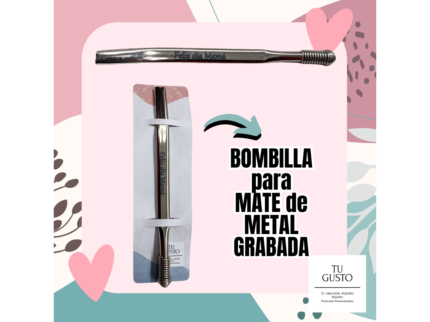 BOMBILLA de METAL GRABADA