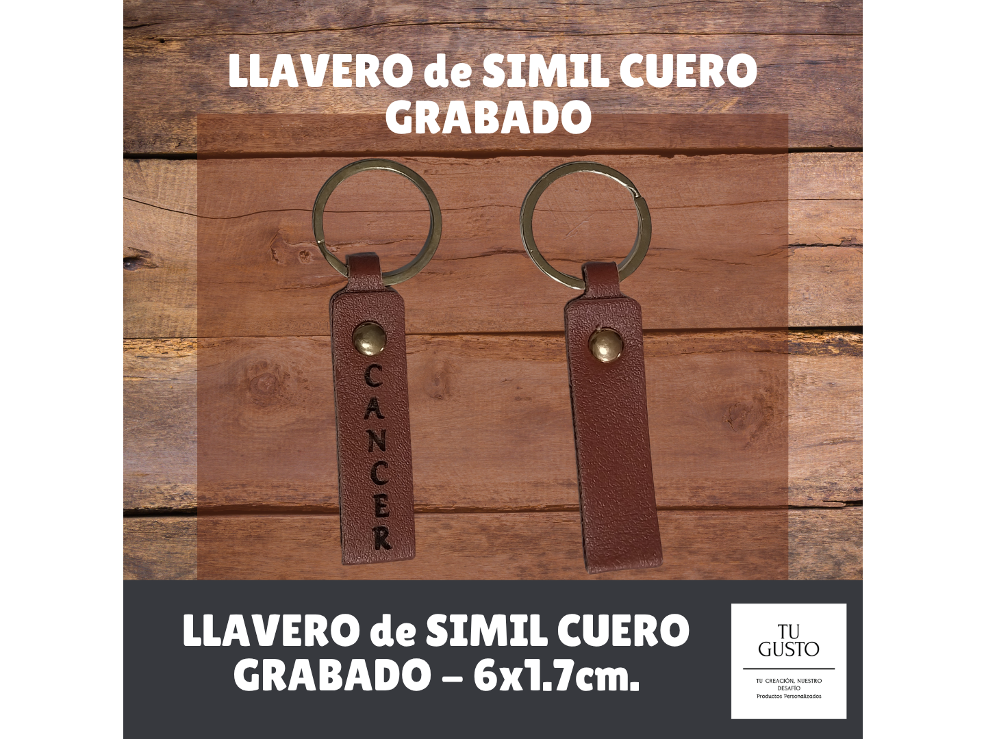 LLAVERO de SIMIL CUERO GRABADO