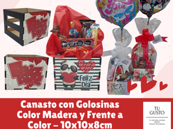 CANASTO  con LATERAL A COLOR y GOLOSINAS