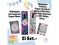 SET Anotador A7 Económico + Señalador con Lapicera