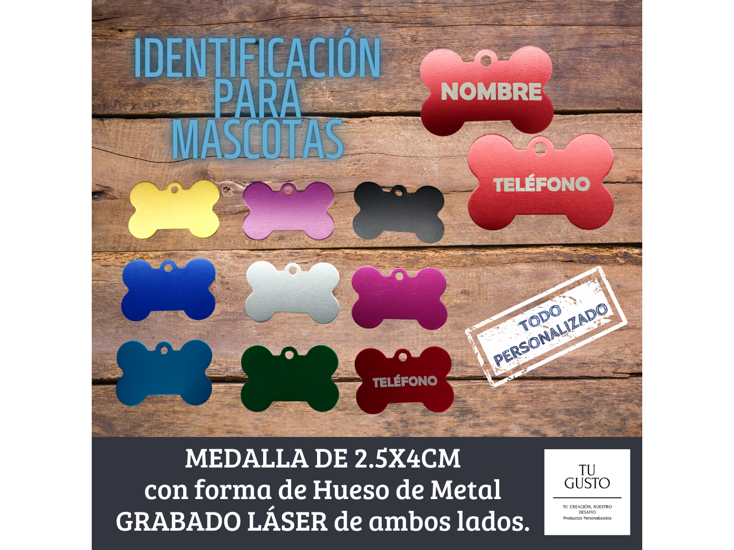 MEDALLA METÁLICA IDENTIFICADOR DE MASCOTAS