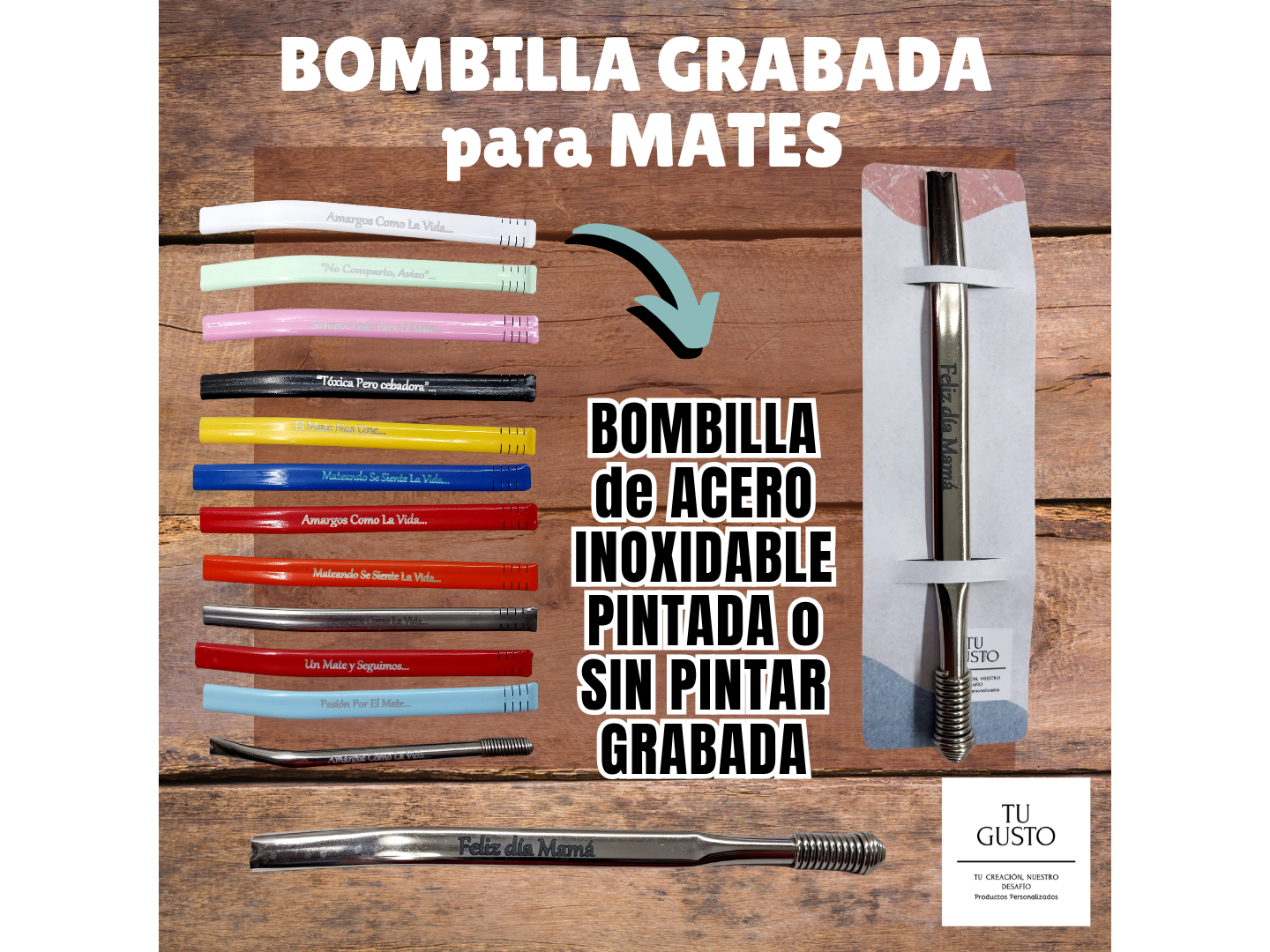 BOMBILLA de METAL GRABADA