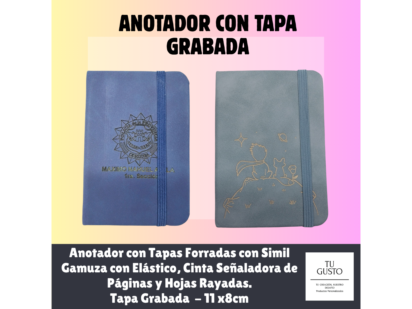 ANOTADOR con TAPA GRABADA