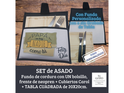 Set de  Asado TABLA 20x20cm