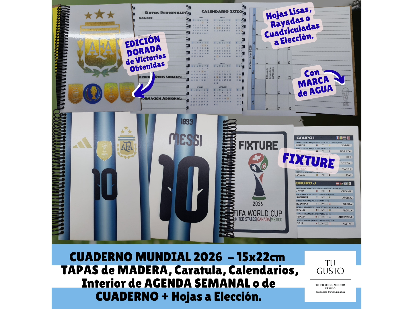 CUADERNO CAMISETA SELECCIÓN ARGENTINA