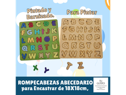 ROMPECABEZAS ABECEDARIO 18x18cm SIN PINTAR