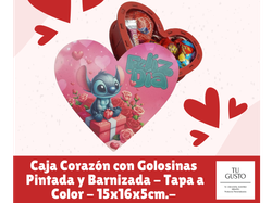 CAJA CORAZON RELLENA CON GOLOSINAS