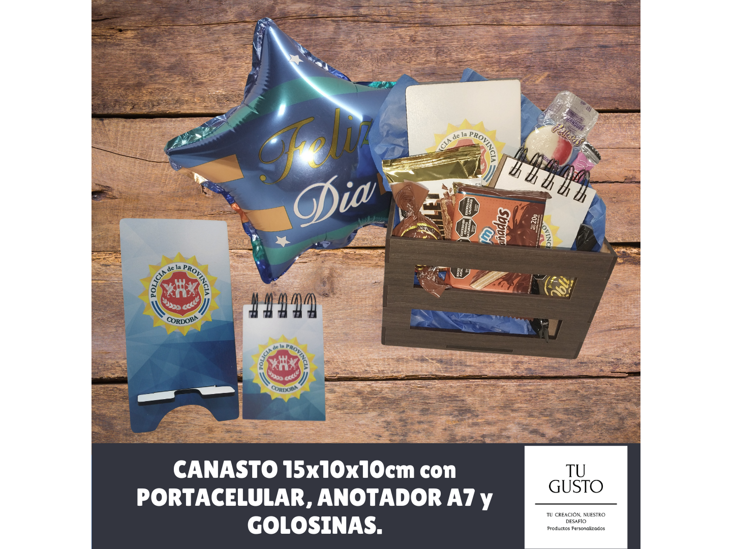 Canasto 10x15 + Portacelular + Anotador