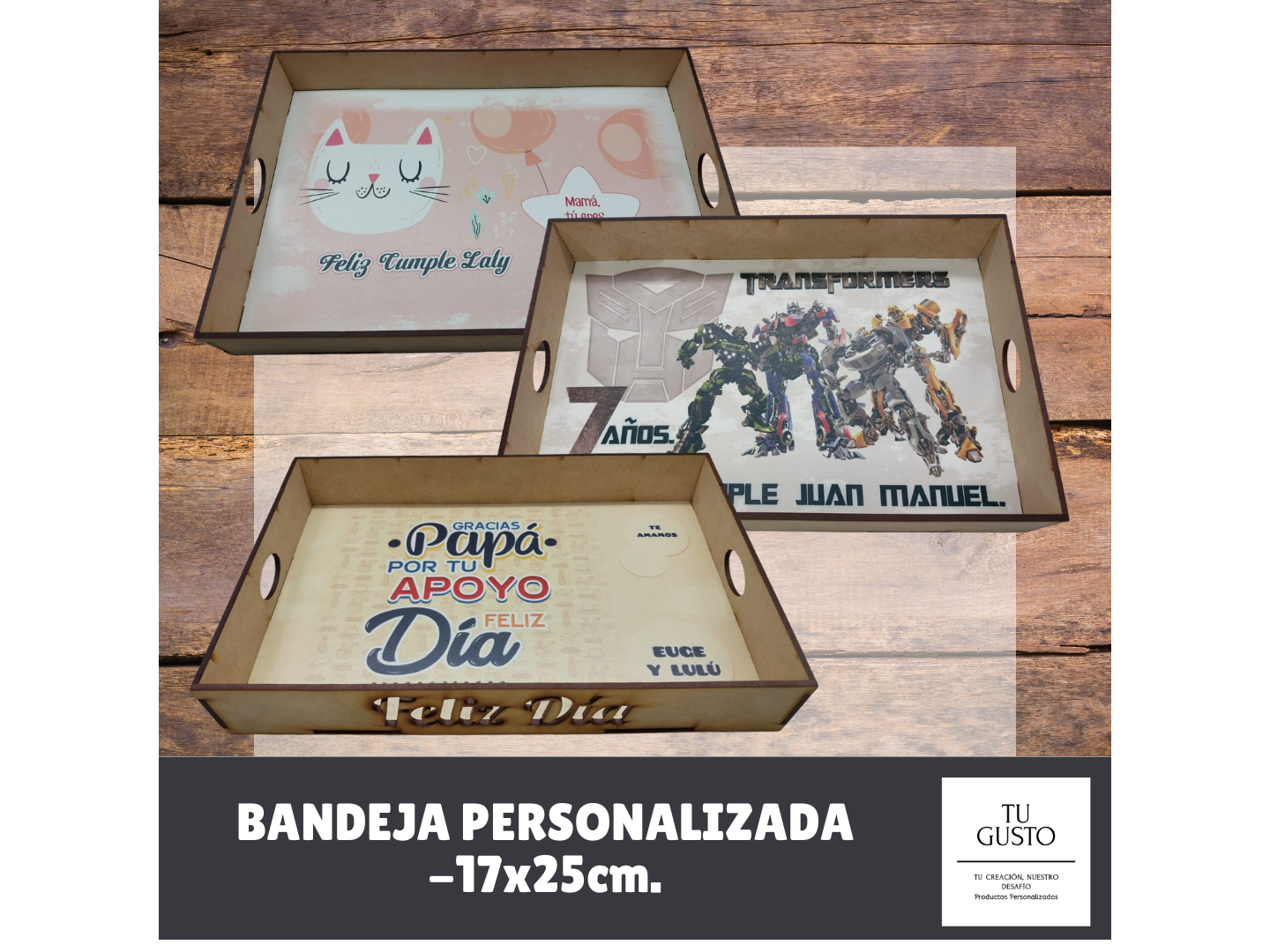 BANDEJA PERSONALIZADA -17x25cm.