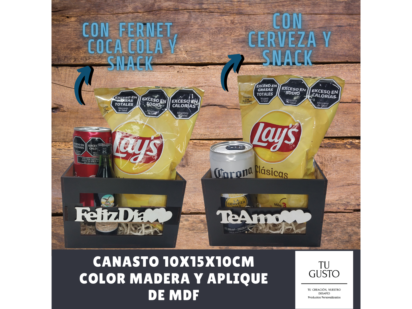 CANASTO 10x15x10cm con CERVEZA y SNACK