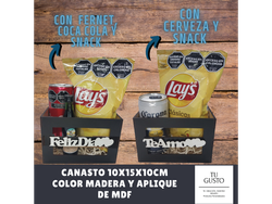 CANASTO 10x15x10cm con CERVEZA y SNACK