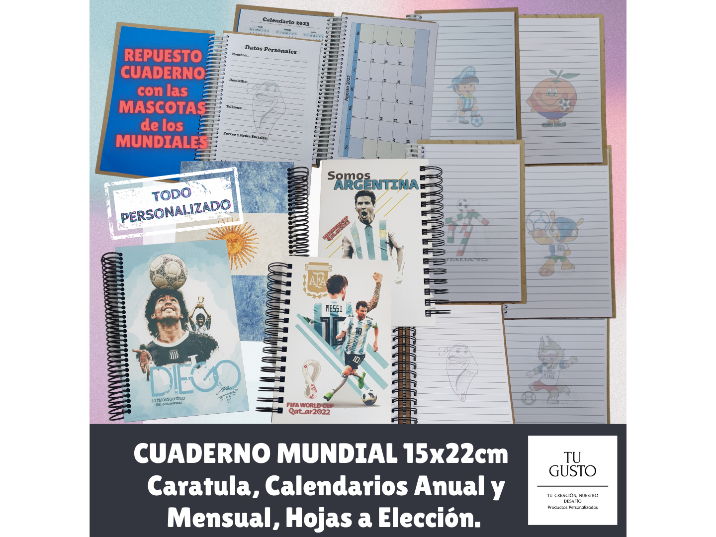 CUADERNO A5 Edición MUNDIALES del FUTBOL