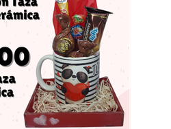 BANDEJA 11X14cm  C/TAZA  CERÁMICA CON GOLOSINAS