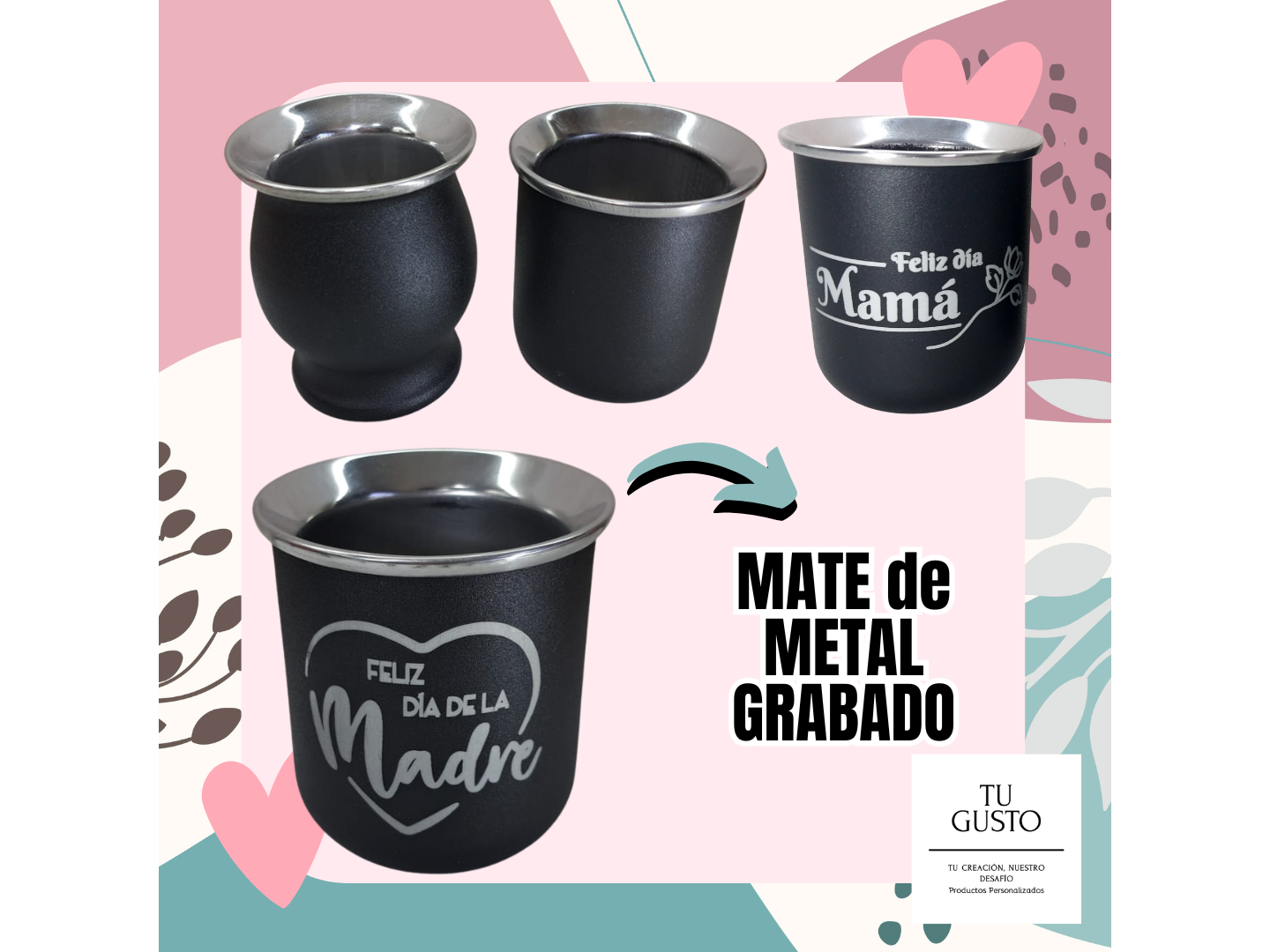 MATE de METAL GRABADO