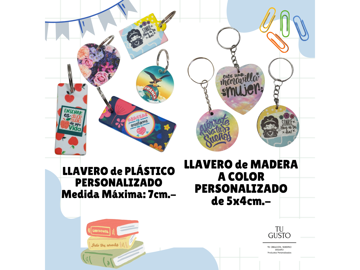 LLAVERO de MADERA A COLOR