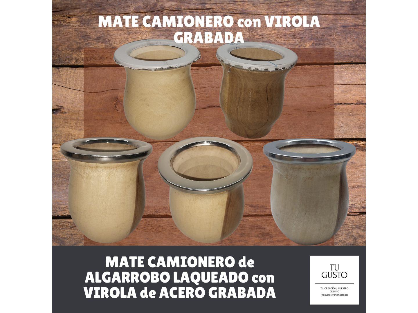 MATE CAMIONERO con VIROLA GRABADA