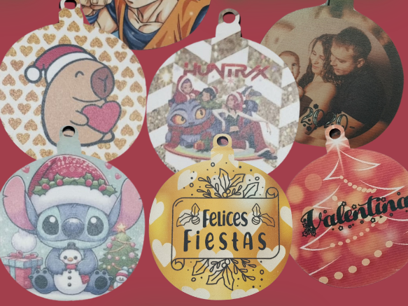 Esfera Navideña ESTAMPADA 6x7 cm