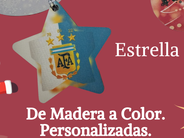 ESTRELLA Navideña ESTAMPADA 7x7 cm