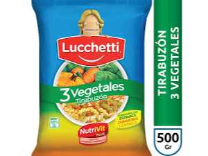 Fideo Tirabuzón 3 vegetales Lucchetti 500g