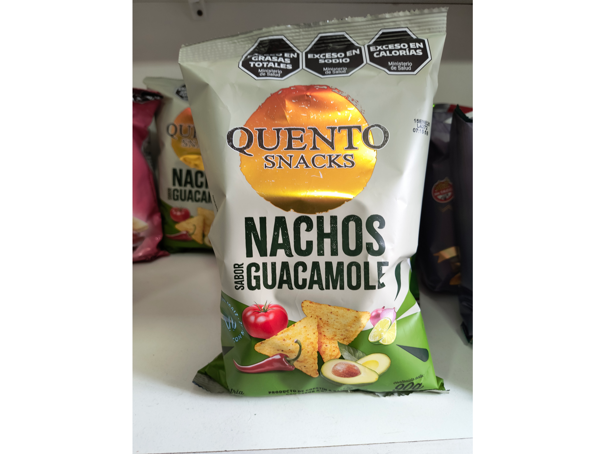 Nachos Quento sabor guacamole 90g