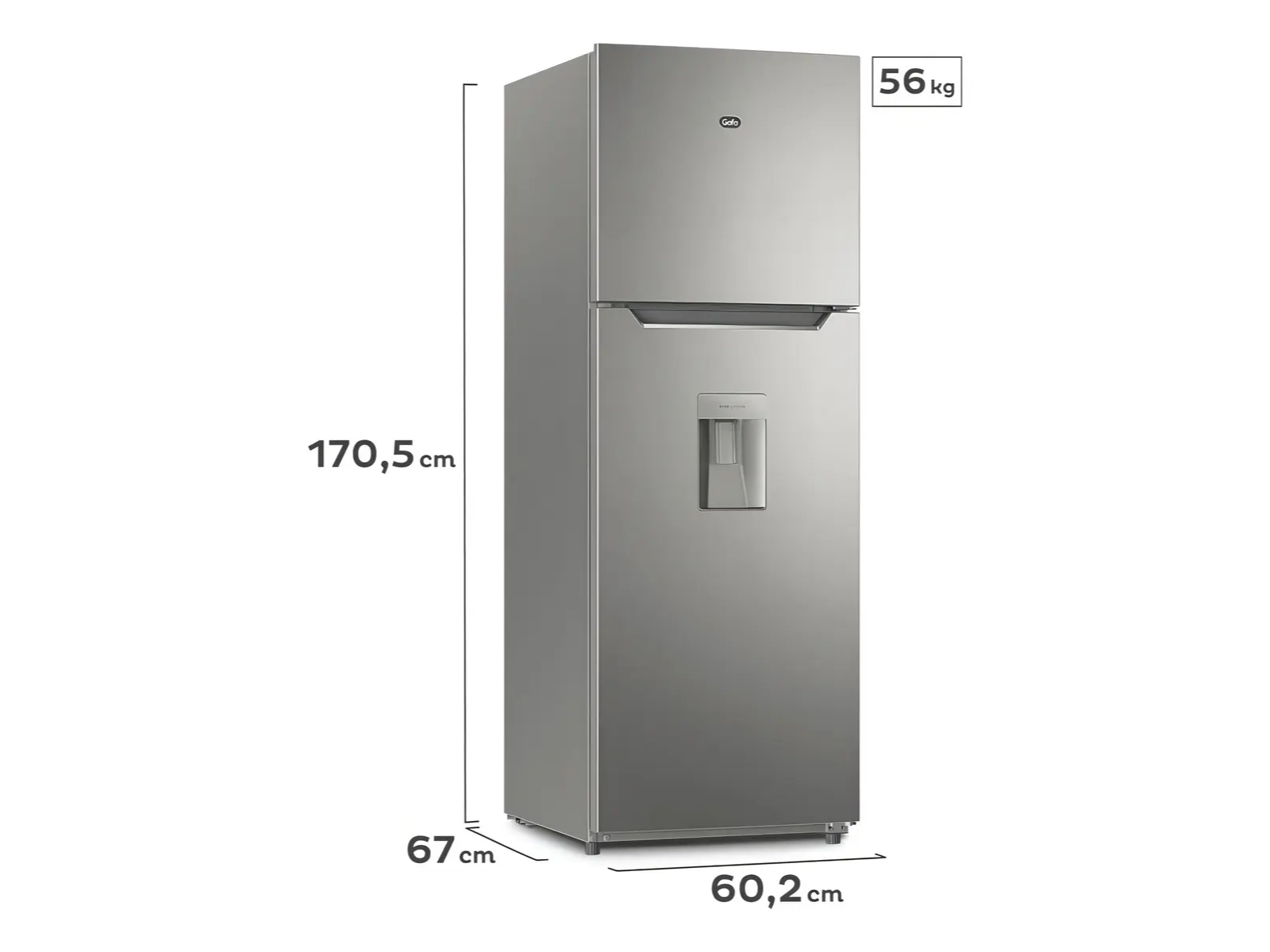 Heladera Gafa No Frost 354l Inverter Plata Hgnw333p