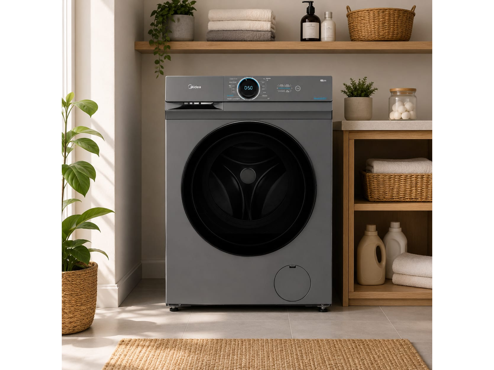 LAVARROPAS AUTOMATICO MIDEA 6KG GRIS