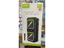 PARLANTE EWTTO 8”x2 !! Usb + micrófono