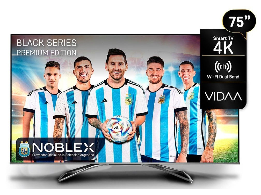 TV 75" Noblex DQ75X9500 Black Series Android 4k