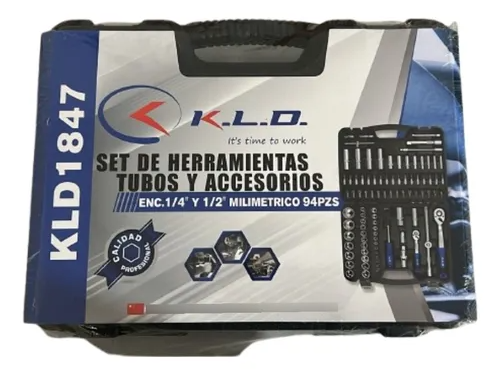 Set Tubos Y Llaves 94 Piezas 1-4 Y 1-2 Kld1847 Plateado
