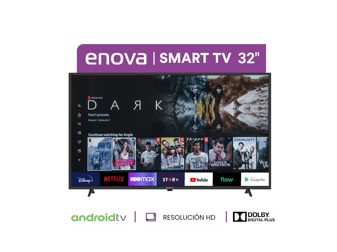 Smart TV enova 32" LED HD Android TV