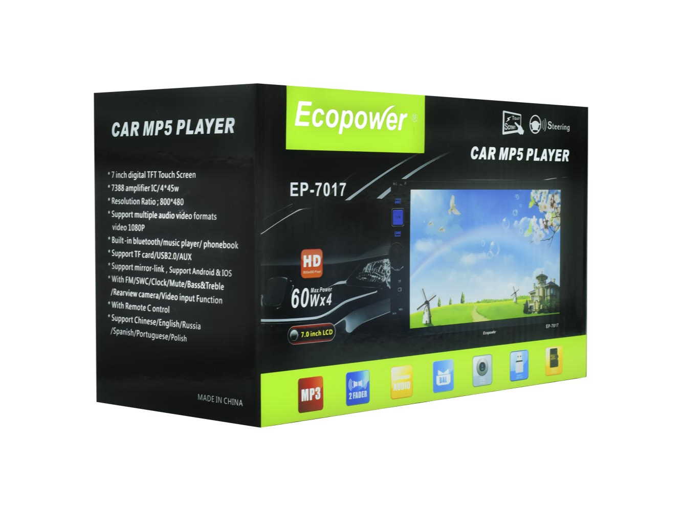 ECOPOWER  EP-7017 7" / Bluetooth / FM / TF / Aux