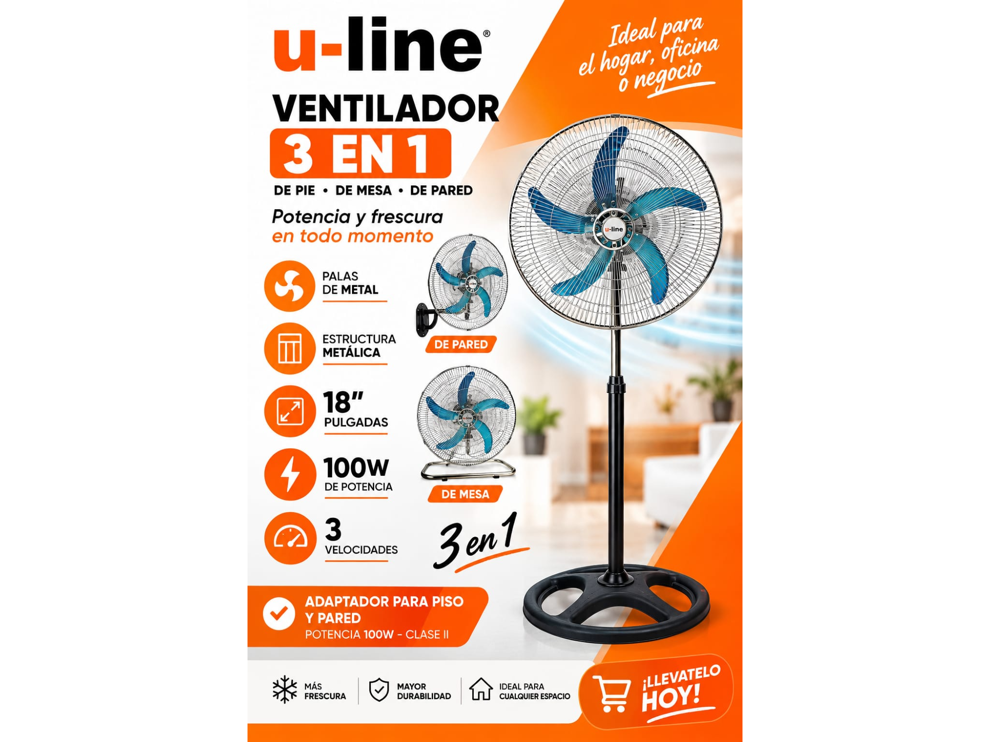 VENTILADOR 3 EN 1 18 PULGADAS