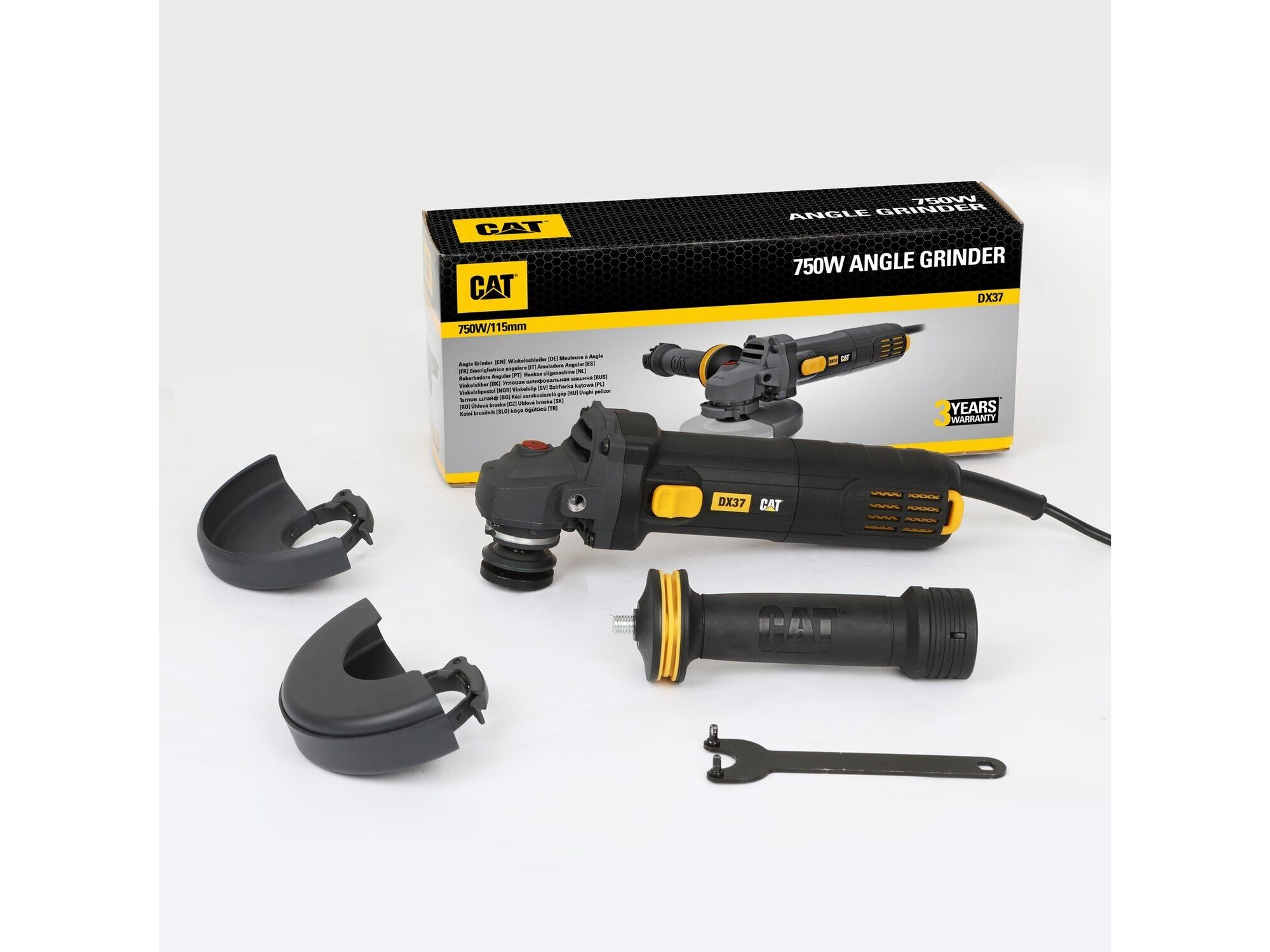 CAT Amoladora Angular 115 mm 750 W con Accesoriosn MALETA Y DISCOS