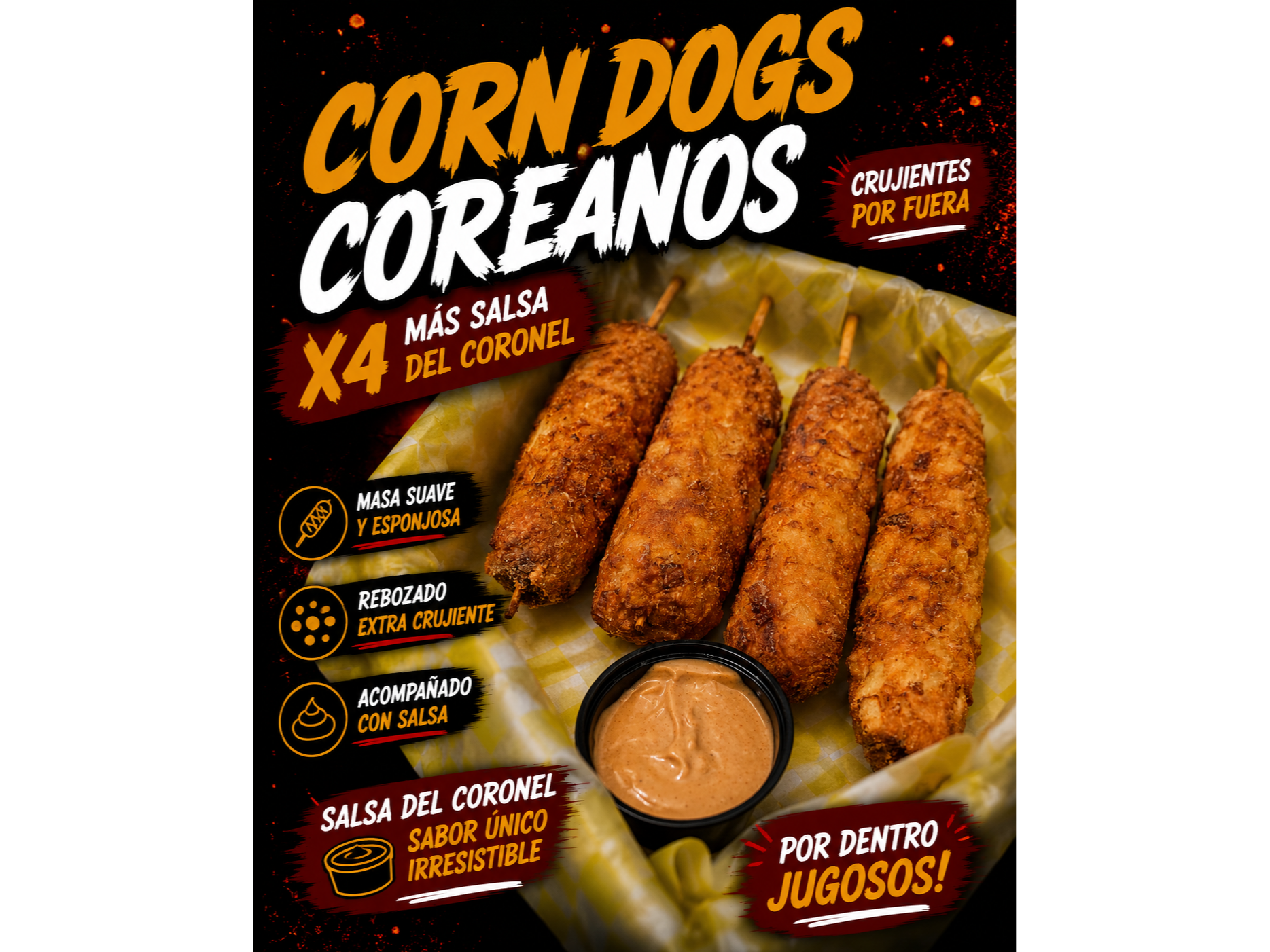 Box de Corn Dogs Coreanos X4