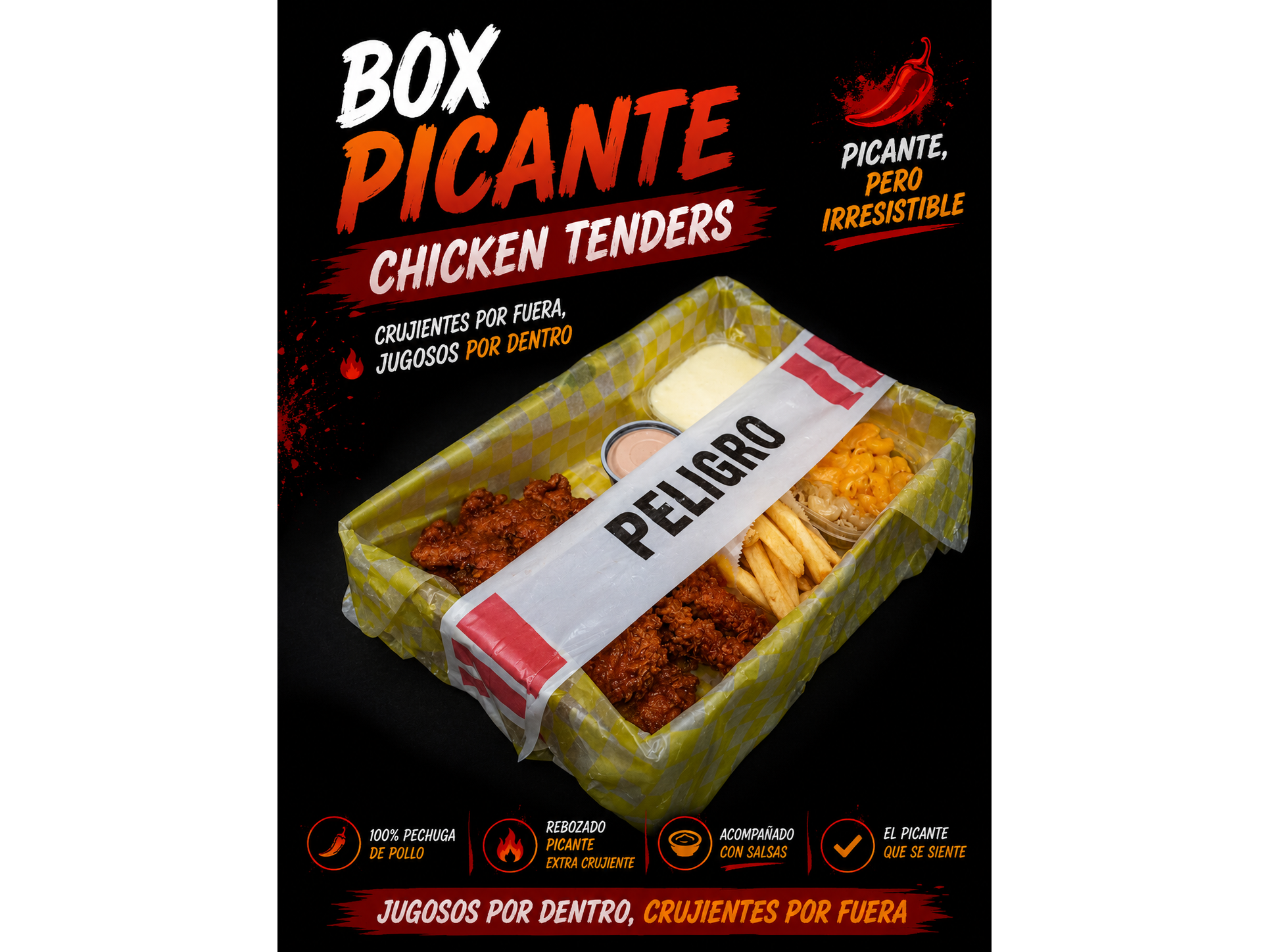 PICANTE - BOX DE POLLO FRITO - PICANTE