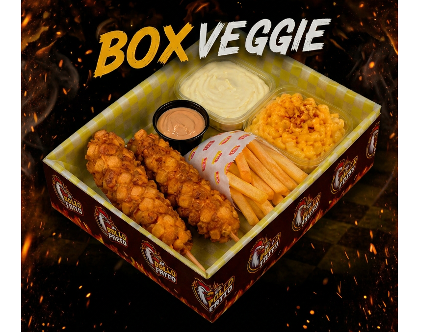 Box corn dogs veggies de El Pollo Frito
