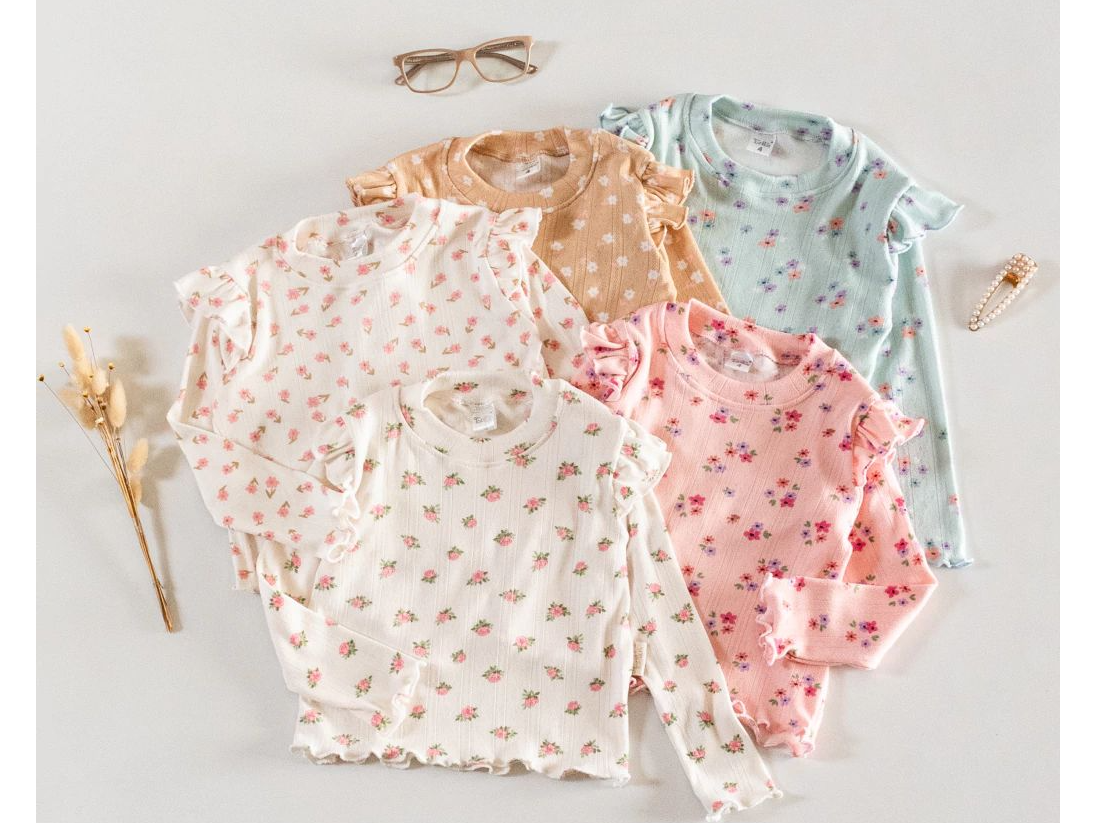 Remera Mangas Largas Floreada