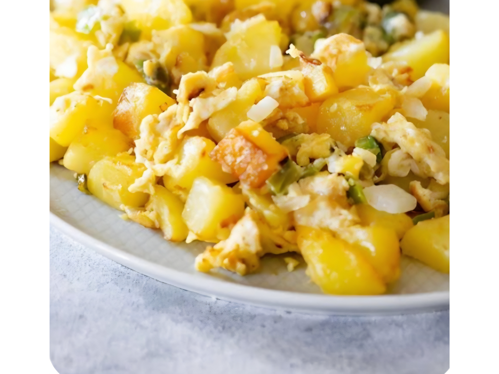 Papas con huevo revuelto