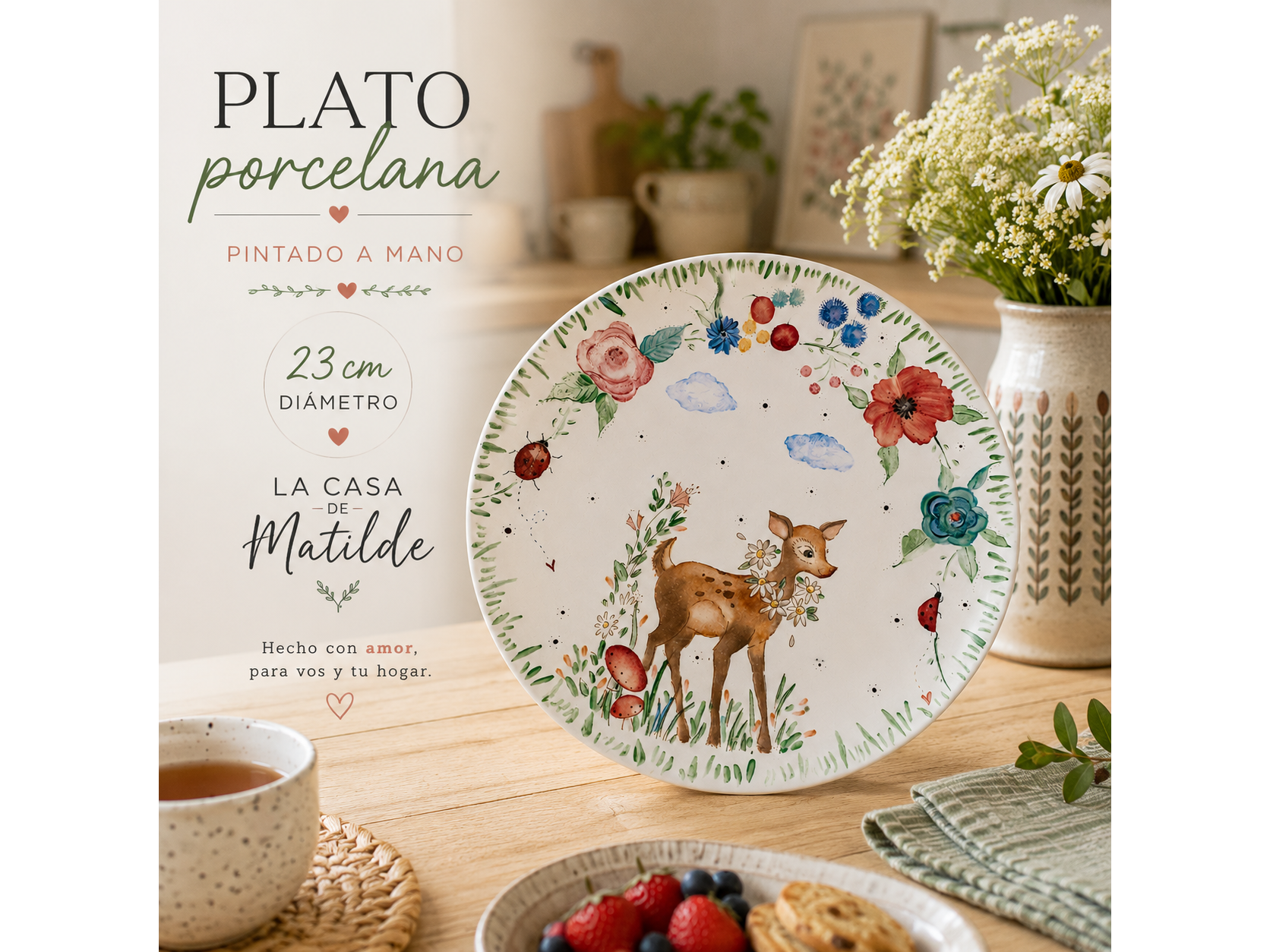 PLATO PLAYO BAMBI !PINTADO A MANO
