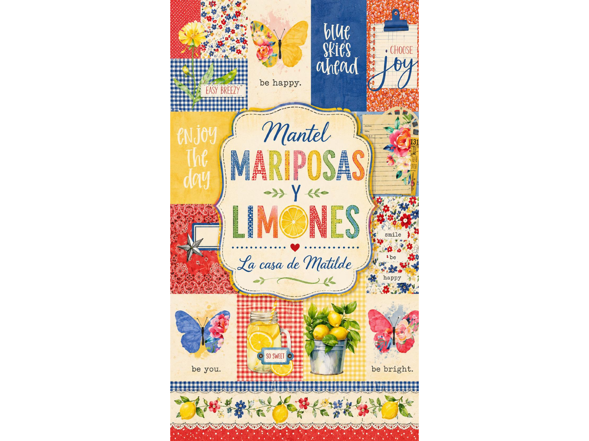 MANTEL MARIPOSAS Y LIMONES! 2 METROS