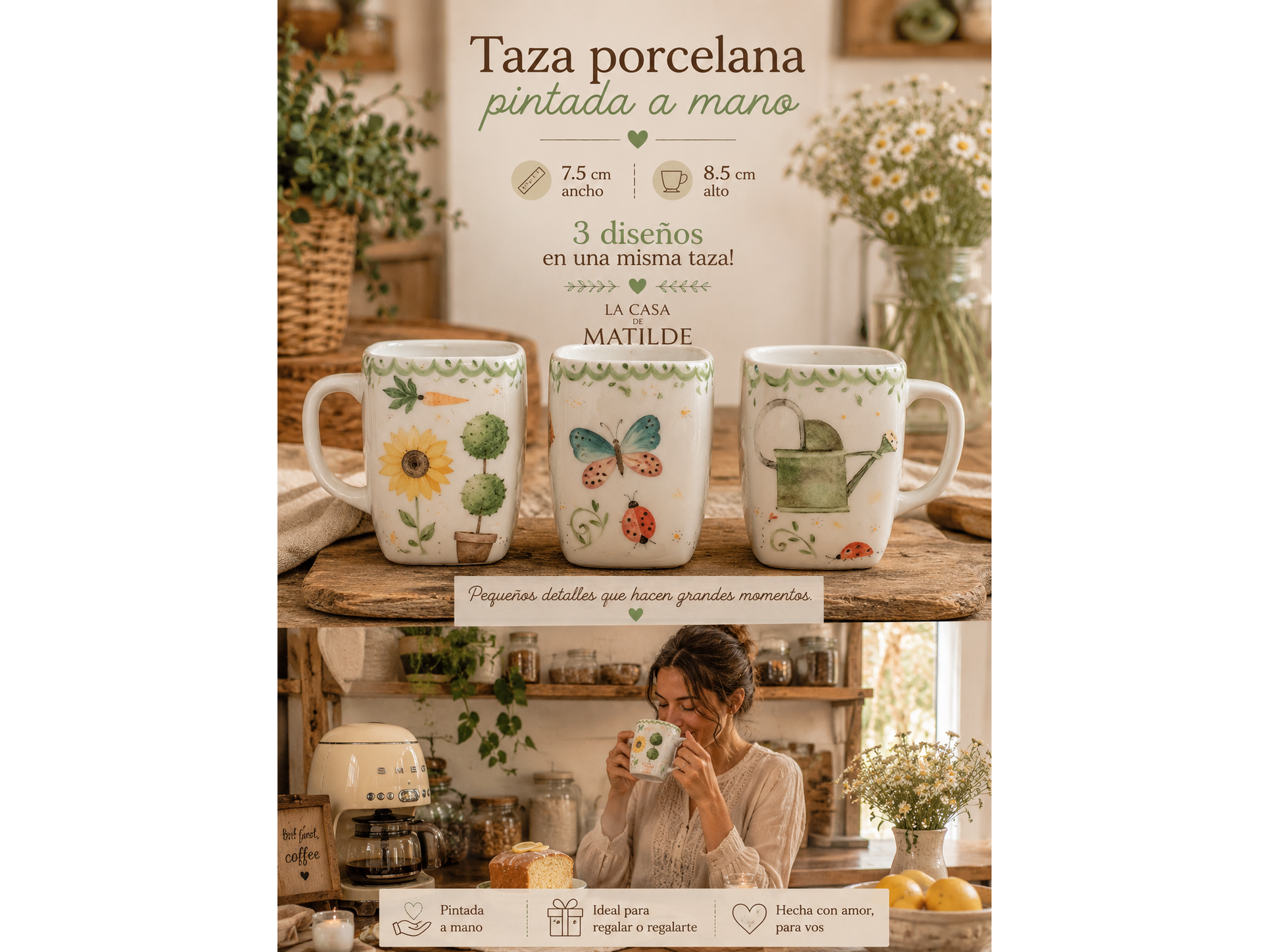 TAZA JARDIN! PINTADA A MANO