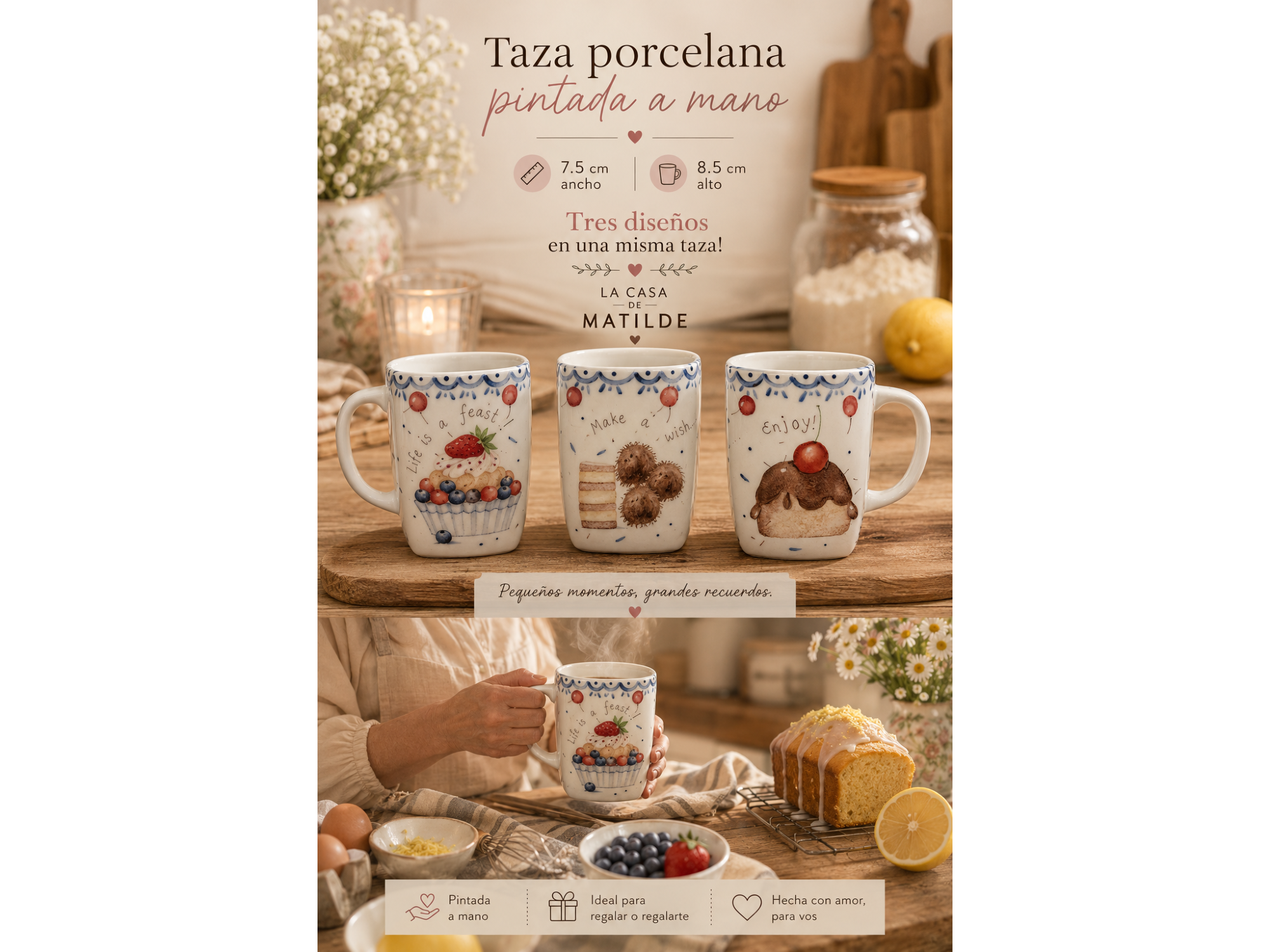 TAZA TORTITAS! PINTADA A MANO